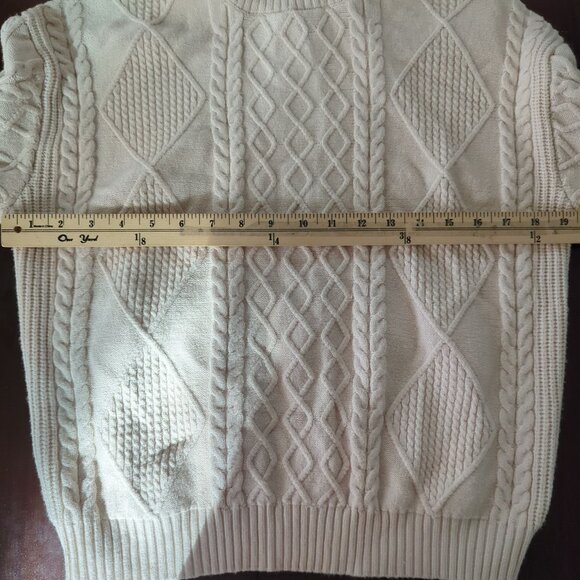 Shore Cozy Cream Turtleneck‎ Cable Knit cream ivory Sweater size M - Picture 8 of 13